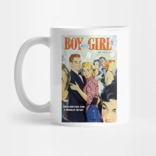 Vintage Romance Comic Book Cover - Boy Meets Girl Mug